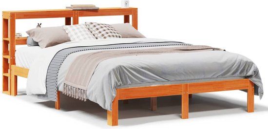 vidaXL Bedframe Massief Grenenhout Wasbruin 140x200 cm