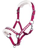 HKM Sweet Valentine Halster met touw, roze met zilver, maat pony