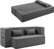 Homcom slaapbank - polyester - grijs