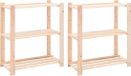 vidaXL Opbergrekken 3-laags 2 st 80x38x90 cm massief grenenhout 150 kg