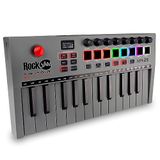 RockJam Go 25 Key USB & Bluetooth MIDI Keyboard Controller met 8 Backlit Drum Pads, 8 Knobs