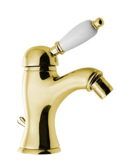 Sapho Kirke White Opbouw Bidet Mengkraan Gold - Met Pop-up Waste