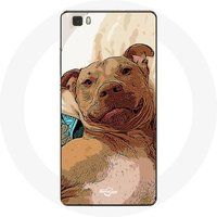 Maniacase Case voor Huawei P8 Lite American Pit Bull Terrier Bruin