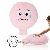 alldoro XXL pluche bontkussen roze, 20,5 cm groot poppenkussen met geluid | Grumpy, het trieste funkussen met grappig ruisgeluid en gezicht, emoties spelenderwijs ontdekken, voor kinderen vanaf 3 jaar
