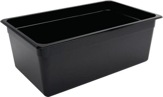 Vogue Polycarbonaat Bak Zwart GN 1/1 200mm