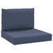 VidaXL Palletkussens 2 st stof marineblauw