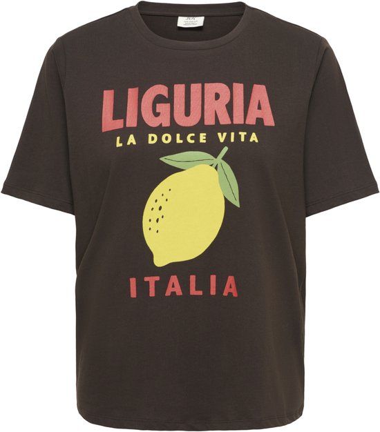 JDY Jacqueline de Yong T-shirt Jdytinne S/s Summer Print T-shirt J 15372784 Chocolate Torte/lemon Dames Maat - XS