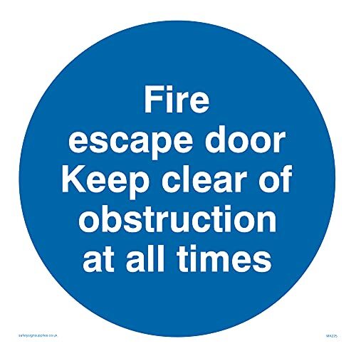 Viking Signs Pack van vijf - Fire Escape Geen obstakels teken - 150x150mm - S15