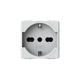 4box - Stopcontact type P40 2P+T Compatibel met Gewiss System. Maakt de aansluiting van een Schuko-stekker of een 10 of 16 A stekker zonder adapter mogelijk. Eenvoudige installatie. Kleur: wit