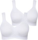 Ulla Popken - Dames - Microvezel-beha set van 2 zonder beugel voorgevormde cups - Sneeuwwit - Maat 130C