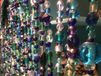 Unyqoos Rideau de perles de verre – moustiquaire, bleu, 90 x 200 cm