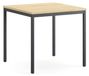 Bureau - Plateau en bois de chêne - 80 x 80 x 75 cm - Acier gris - Pour bureau et table à manger
