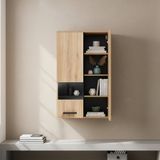 [en.casa] Hangkast Noppen wandkast 98x60x35 cm eikenkleurig