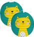 Folat Lampion kat/poes - 2x - 22 cm - blauw - papier