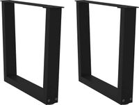 vidaXL - Salontafelpoten - 2 - st - V-vormig - 50x(42-43,3) - cm - staal - zwart