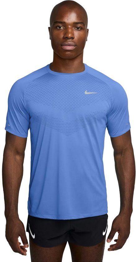 Nike Stride Dri-fit Heren Training T-shirt Hv5203-494 - Blauw - Maat L