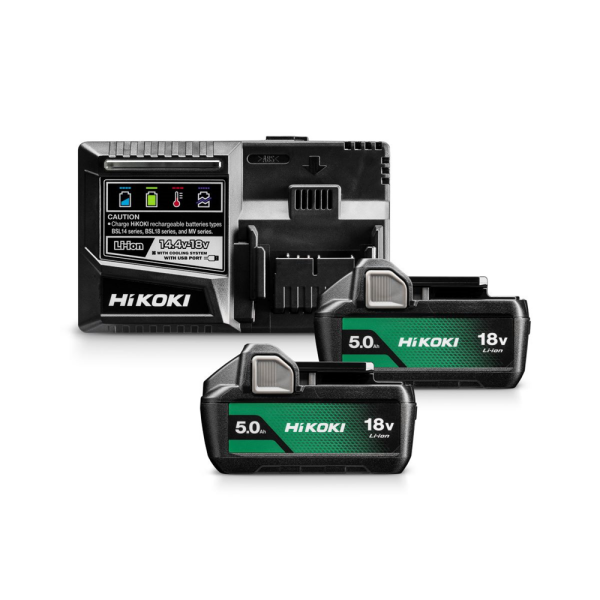 HiKOKI UC18YSL3WKZ 18V Li-ion Accu Starterset (2x 5,0Ah) + Lader