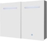 Best Design Aluma spiegelkast 80x60cm met LED verlichting en softclose aluminium