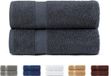 Todocama 2 grote badhanddoeken, 100% katoen, 550 g/m², extra zacht, absorberend en sneldrogend, afmeting 100 x 150 cm, donkergrijs