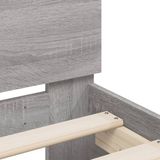 VidaXL Bedframe met hoofdeinde en LED-licht grijs sonoma 160x200 cm