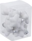 Othmar Decorations Kerstornamenten - sterren - 12x st - wit - 4 cm - glas