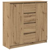 vidaXL Dressoir met laden, ambachtelijk eiken, 100,5 x 35 x 98,5 cm, technisch hout