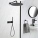 Hudson Reed Nox Kit de Douche Thermostatique avec Pommeau Mural et Douchette Noir – 2 Fonctions