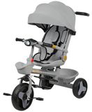 Tricycle for children - Baby tricycle - Swiveling seat - Foldable sun canopy - Cup holder and basket - Foldable - Suitable from 10 months - Grey