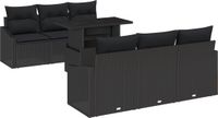 vidaXL Tuinbank Set Zwart Poly Rattan