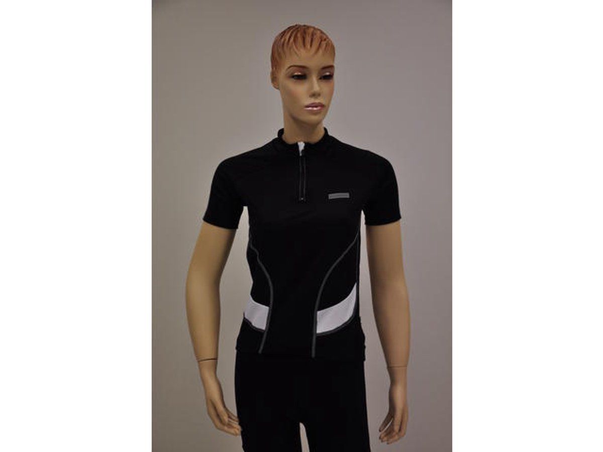 Shimano Performance Fietsshirt - Korte Mouw - Zwart met Wit - Heren - Maat: -