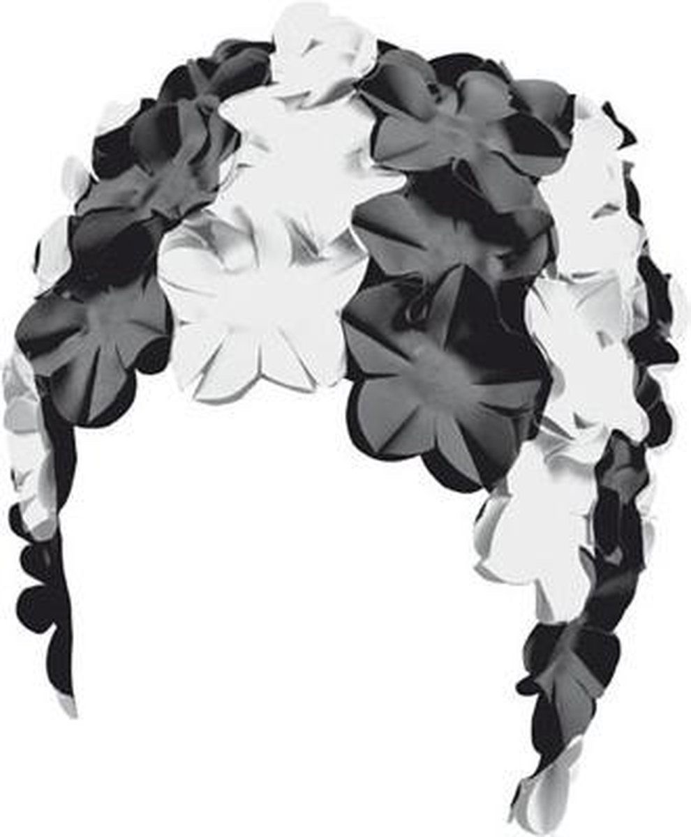 Beco badmuts dames rubber zwart/wit bloemetjes