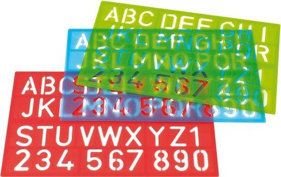 Westcott Sjabloon - Letter en nummers - Assorti kleuren - 1 st.