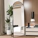 Miroir mural miroir en pied miroir - 162 x 53 cm - Aluminium - Noir - Miroir sur pied