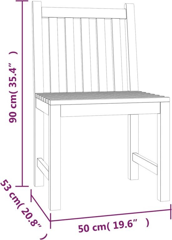 vidaXL 4-delige Tuinset massief teakhout