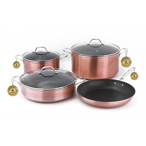 Laguiole - Set 7-delig Louison "koper" antiaanbaklaag Greblon C2 inductie