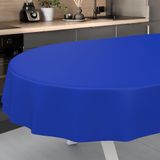 ANRO Afwasbaar tafelzeil, tuintafelkleed, voor binnen en buiten, ovaal, met snijrand, 200 x 140 cm, blauw