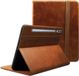 Rosso Deluxe Book Case Echt Leer voor Samsung Galaxy Tab S10 Plus / Tab S9 Plus / Tab S9 FE Plus - Bruin