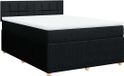 vidaXL Boxspringbed met matras, noir, 140x200 cm, tissu