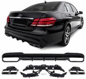 Achterdiffuser BinaParts Achterdiffuser Geschikt voor Mercedes E-Klasse W212 AMG Line – Glanzend Zwart