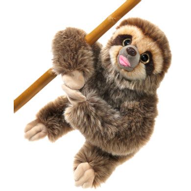 Heunec knuffel Mi Classic o, luiaard met magnetische handen, 25 cm - Bruin