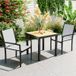Lot de 2 chaises de jardin empilables avec accoudoirs, structure en acier, 60 x 65 x 85 cm, gris clair