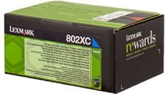 Lexmark 802XC Toner Cartridge - Cyan - 4000 Pages
