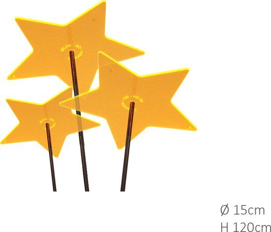 Cazador Del Sol 3 stuks! Zonnevangers Ster Geel medium 120x15 cm