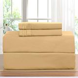 Elegant Comfort Luxe lakenset op Amazon 1500 Premier kreuk-, vervagings- en vlekbestendige 4-delige lakenset, diepe zak, queensize goud