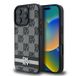 DKNY Coque iPhone 16 Pro Max Motif à carreaux et rayures - Noire