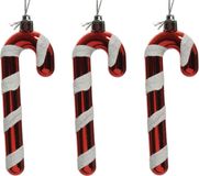 Decoris Kerstboomhangers 20x Rood/Witte Zuurstokken 12 cm