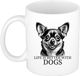 Bellatio Decorations Cadeau mok voor honden liefhebbers - chihuahua - wit - keramiek - 300 ml