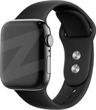 Bandz Dual Snap siliconen band geschikt voor Apple Watch 1/2/3/4/5/6/7/8/9/SE/Ultra (2) - Maat 42/44/45/49 mm - Zwart