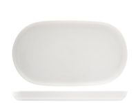 H&H Madrid Set van 6 porseleinen borden, wit, ovaal, 31 cm