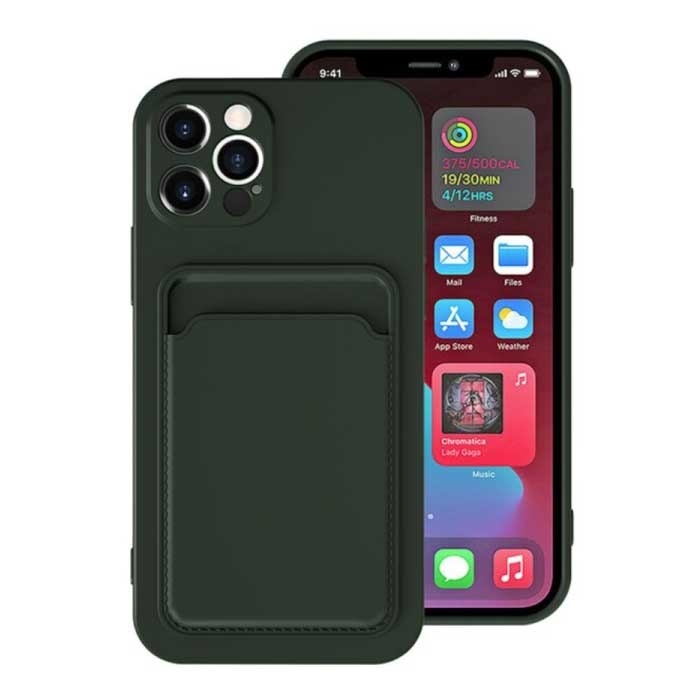 XDAG XDAG iPhone 8 Plus Kaarthouder Hoesje - Wallet Card Slot Cover Groen